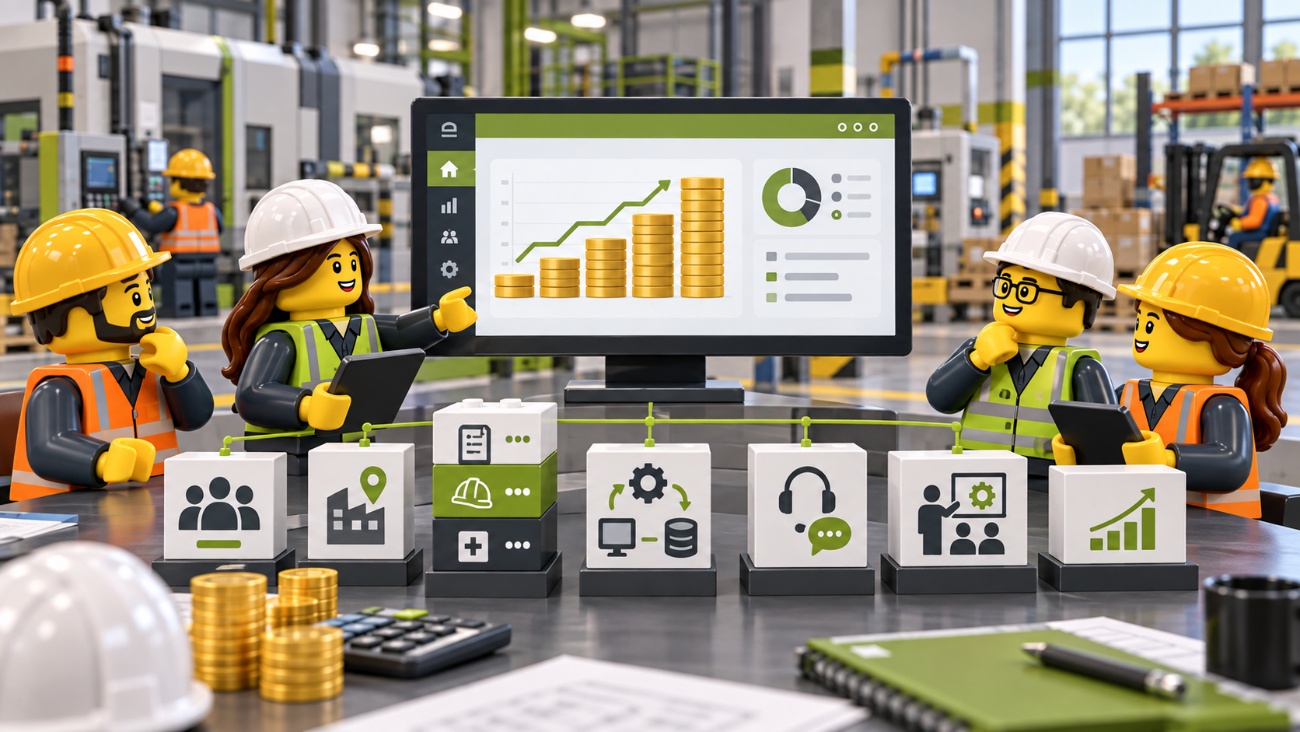 Técnicos de prevención revisando en pantalla el ahorro de pasar de Excel a un software de PRL